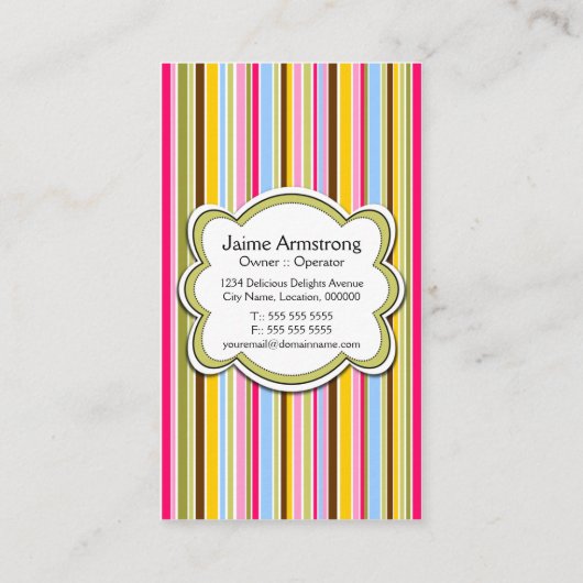 おもしろいのカップケーキ及びパン屋の帽子 名刺 (裏面)