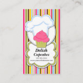 おもしろいのカップケーキ及びパン屋の帽子 名刺 (正面)