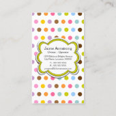 おもしろいのカップケーキ及びパン屋の帽子 名刺 (裏面)