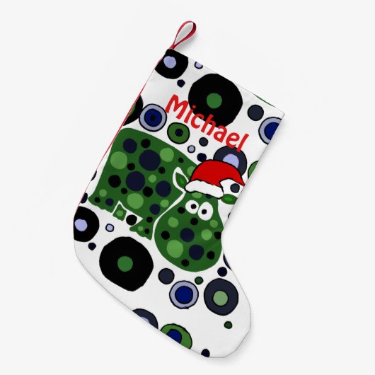 おもしろいのカバの芸術の抽象芸術のクリスマスのストッキング スモールクリスマスストッキング (正面 (吊り時))