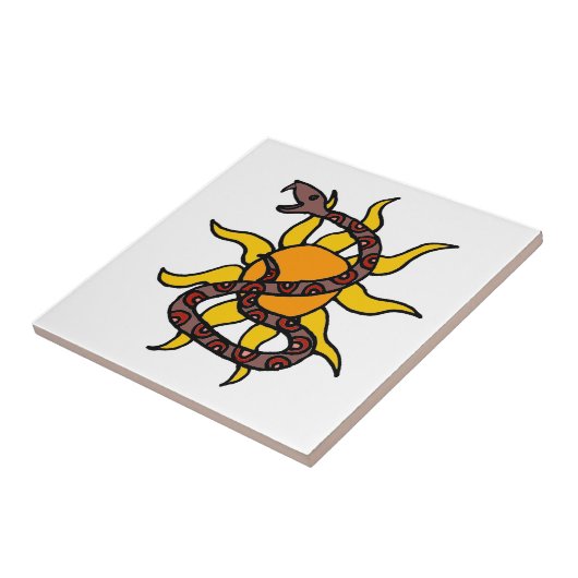 おもしろいのカラフルで顕著なヘビの種族の芸術 タイル (側面)