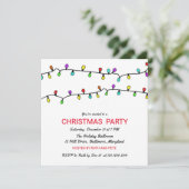 おもしろいのカラフルなクリスマスの照明のクリスマス・パーティ 招待状 (スタンド正面)