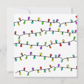 おもしろいのカラフルなクリスマスの照明のクリスマス・パーティ 招待状 (裏面)