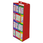 おもしろいのカラフルなビンゴはギフトバッグを梳きます ワインギフトバッグ (正面アングル)