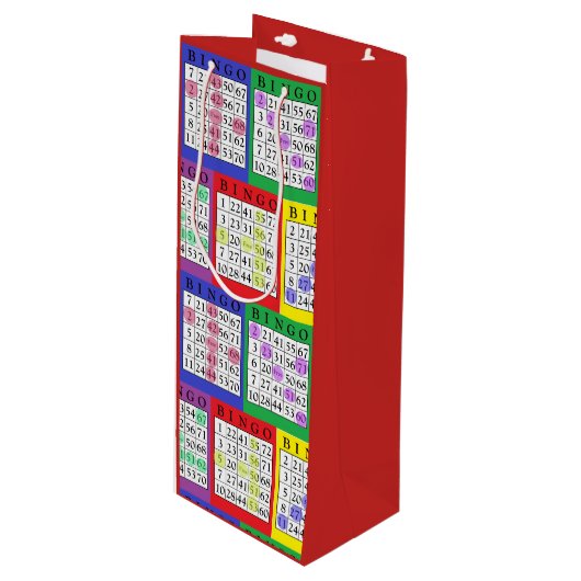 おもしろいのカラフルなビンゴはギフトバッグを梳きます ワインギフトバッグ (正面アングル)