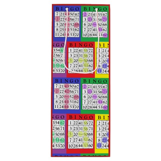 おもしろいのカラフルなビンゴはギフトバッグを梳きます ワインギフトバッグ (正面)