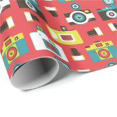 おもしろいのカラフルなレトロのLomoのカメラパターン ラッピングペーパー (ロールコーナー)