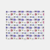 おもしろいのカラフルな漫画のフクロウのフリースブランケット フリースブランケット (正面(横))