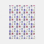 おもしろいのカラフルな漫画のフクロウのフリースブランケット フリースブランケット (正面)