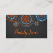 おもしろいのカラフルな点の芸術の円 名刺 (正面)