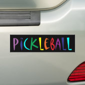 おもしろいのカラフルなPickleballの手紙デザイン バンパーステッカー (車上)