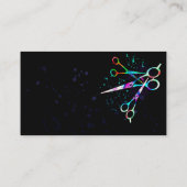 おもしろいのカラフルハサミのアートの黒はっきりした色 名刺 (裏面)