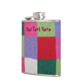 おもしろいのカラフル編みのパッチワーク フラスク (左)
