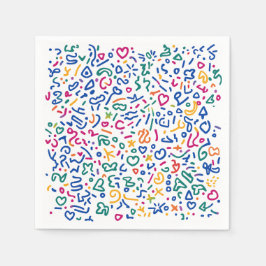 おもしろいのカラフル鮮やか形状 スタンダードカクテルナプキン