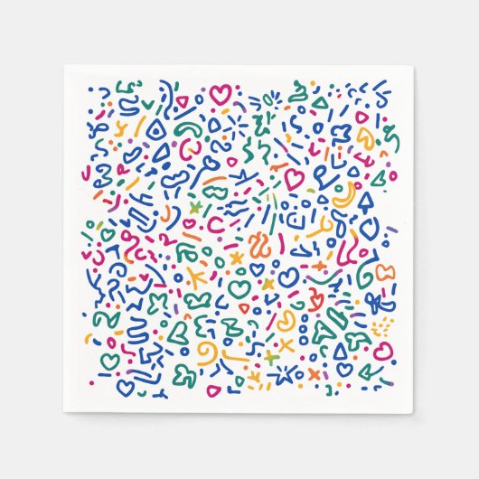 おもしろいのカラフル鮮やか形状 スタンダードカクテルナプキン (正面)