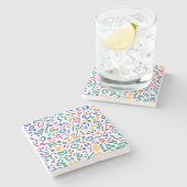 おもしろいのカラフル鮮やか形状 ストーンコースター (横)