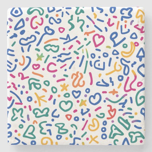 おもしろいのカラフル鮮やか形状 ストーンコースター (正面)