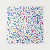 おもしろいのカラフル鮮やか形状 タペストリー (正面(横))