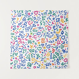 おもしろいのカラフル鮮やか形状 タペストリー