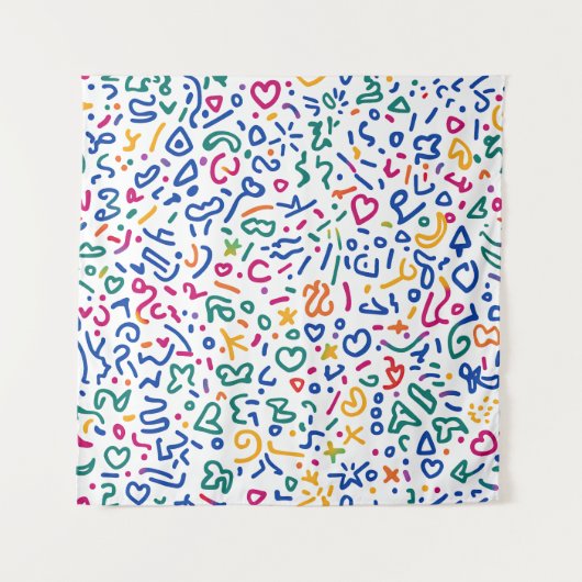 おもしろいのカラフル鮮やか形状 タペストリー (正面)