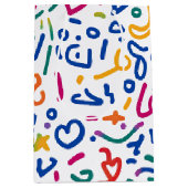 おもしろいのカラフル鮮やか形状 ミディアムペーパーバッグ (正面)