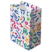 おもしろいのカラフル鮮やか形状 ミディアムペーパーバッグ (裏面アングル)