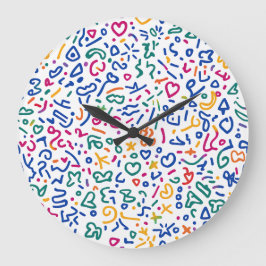 おもしろいのカラフル鮮やか形状 ラージ壁時計