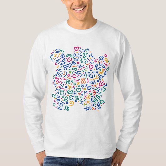 おもしろいのカラフル鮮やか形状 Tシャツ (正面)