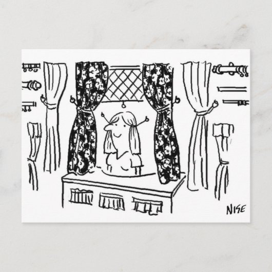 おもしろいのカーテン&ファブリックの羽織ダサリー漫画 ポストカード (正面)