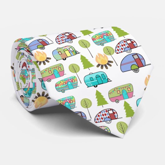 おもしろいのキャンプのタイ ネクタイ (ロール)