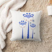 おもしろいのキリン -- 明るい青 クッション (ブランケット)