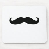 おもしろいのギフトのための黒い髭か黒い口ひげ マウスパッド (正面)