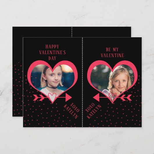 おもしろいのクラスのバレンタインデーのパーティーのハートの写真カード シーズンポストカード (正面/裏面)