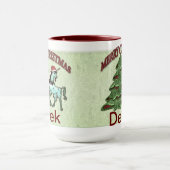 おもしろいのクリスマスのユニコーンのコーヒー・マグ マグカップ (中央)