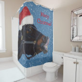 おもしろいのクリスマスの馬 シャワーカーテン (インサイチュ)