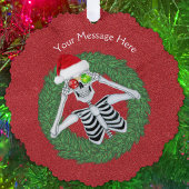 おもしろいのクリスマススケルトン保持オーナメントのリース オーナメントカード