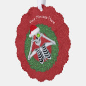 おもしろいのクリスマススケルトン保持オーナメントのリース オーナメントカード (左)