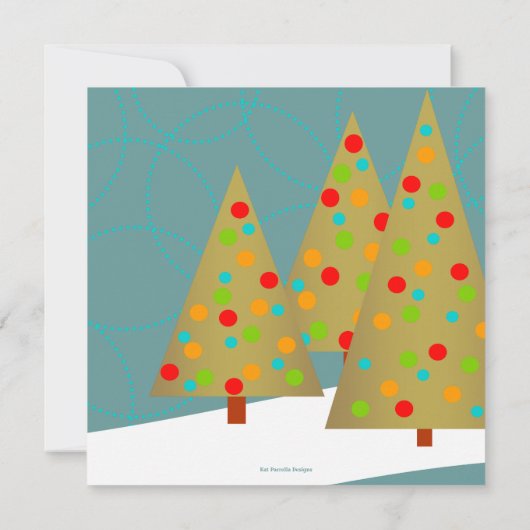 おもしろいのクリスマスツリーのトリオの休日のパーティの招待状 招待状 (裏面)