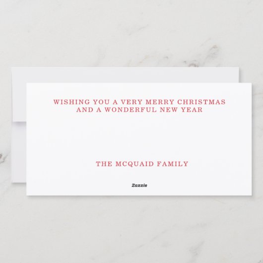 おもしろいのクリスマスヒツジ引きサンタスそりを引く シーズンカード (裏面)