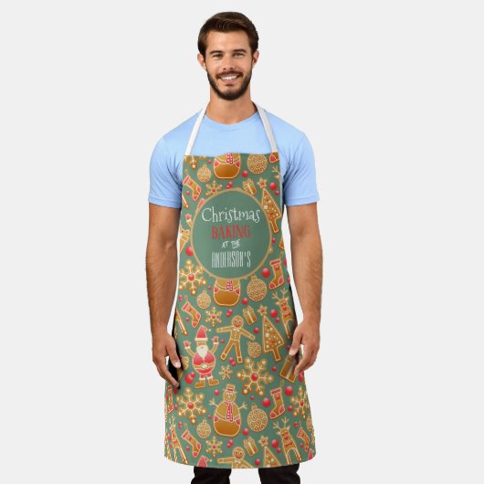 おもしろいのクリスマスベーキングの名前 エプロン (着用した状態)