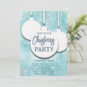 おもしろいのクリスマスボール雪の結晶ホリデーパーティー 招待状 (スタンド正面)
