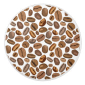 おもしろいのコーヒー豆のデザイン セラミックノブ (正面)