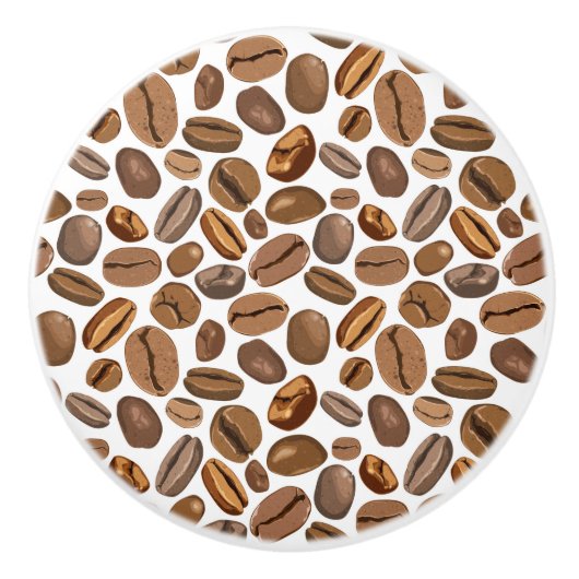 おもしろいのコーヒー豆のデザイン セラミックノブ (正面)
