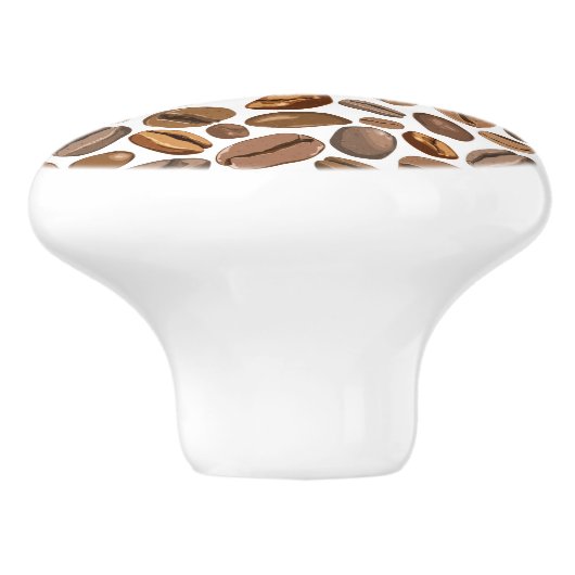 おもしろいのコーヒー豆のデザイン セラミックノブ (側面)