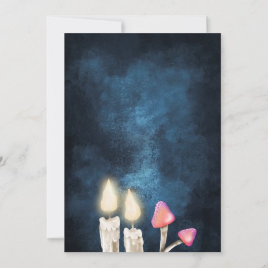 おもしろいのゴシック様式のピンクの毒ハロウィーンの女の子の夜 招待状 (裏面)