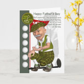 おもしろいのゴルファーが付いているゴルフ父の日の挨拶状 カード (黄色い花)