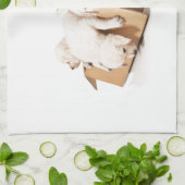 おもしろいのゴールデン・リトリーバー箱 キッチンタオル (折り畳み)