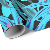 おもしろいのサイケデリックで、白熱［赤熱］光を放つなネオン熱帯葉 ラッピングペーパー (ロールコーナー)