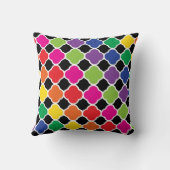 おもしろいのサイケデリックなクローバーのプリントパターン クッション (裏面)