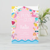 おもしろいのサンガール誕生日招待状編集可能なsumme 招待状 (スタンド正面)